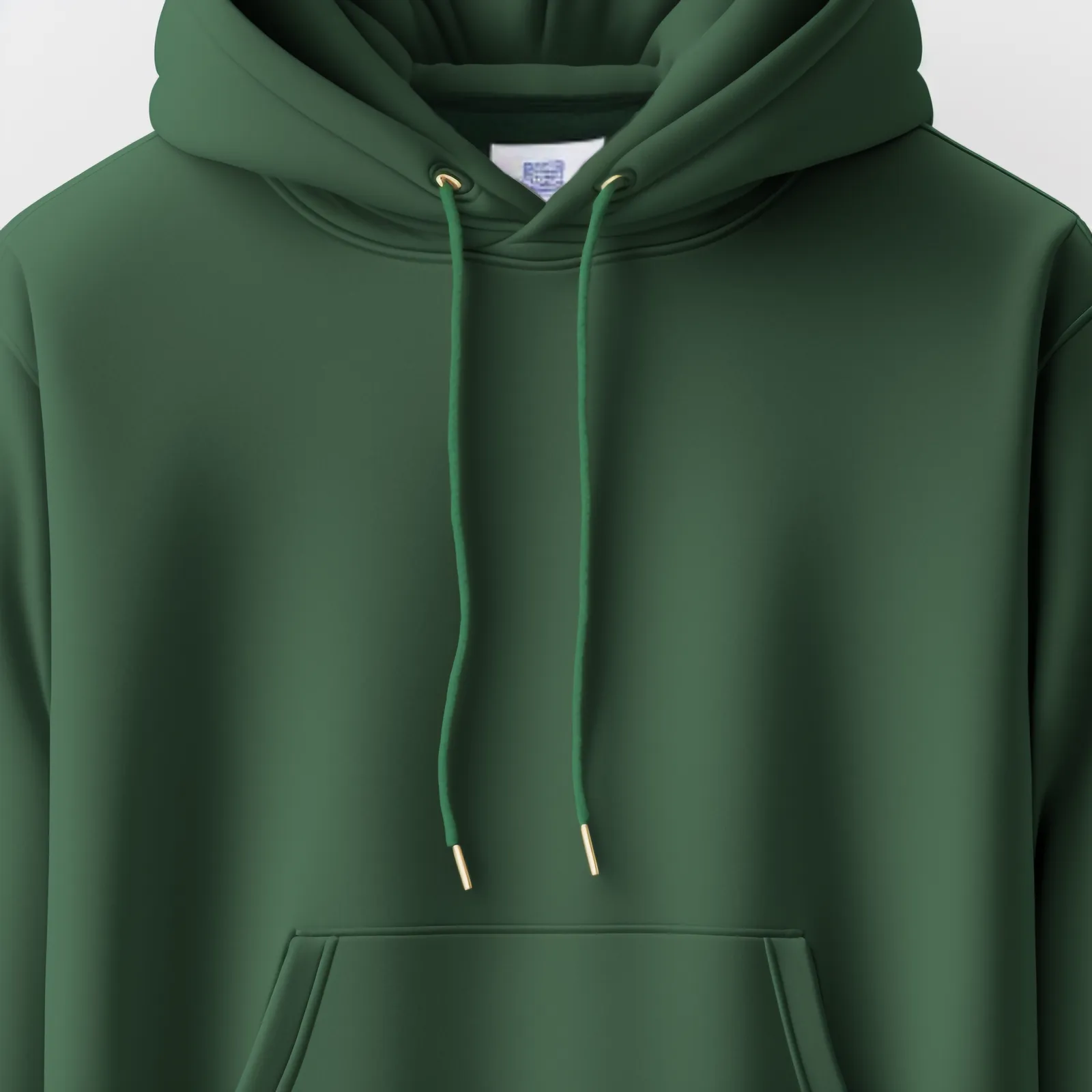 Soft Cotton Hoodie in Green, imaginea 3 din 3